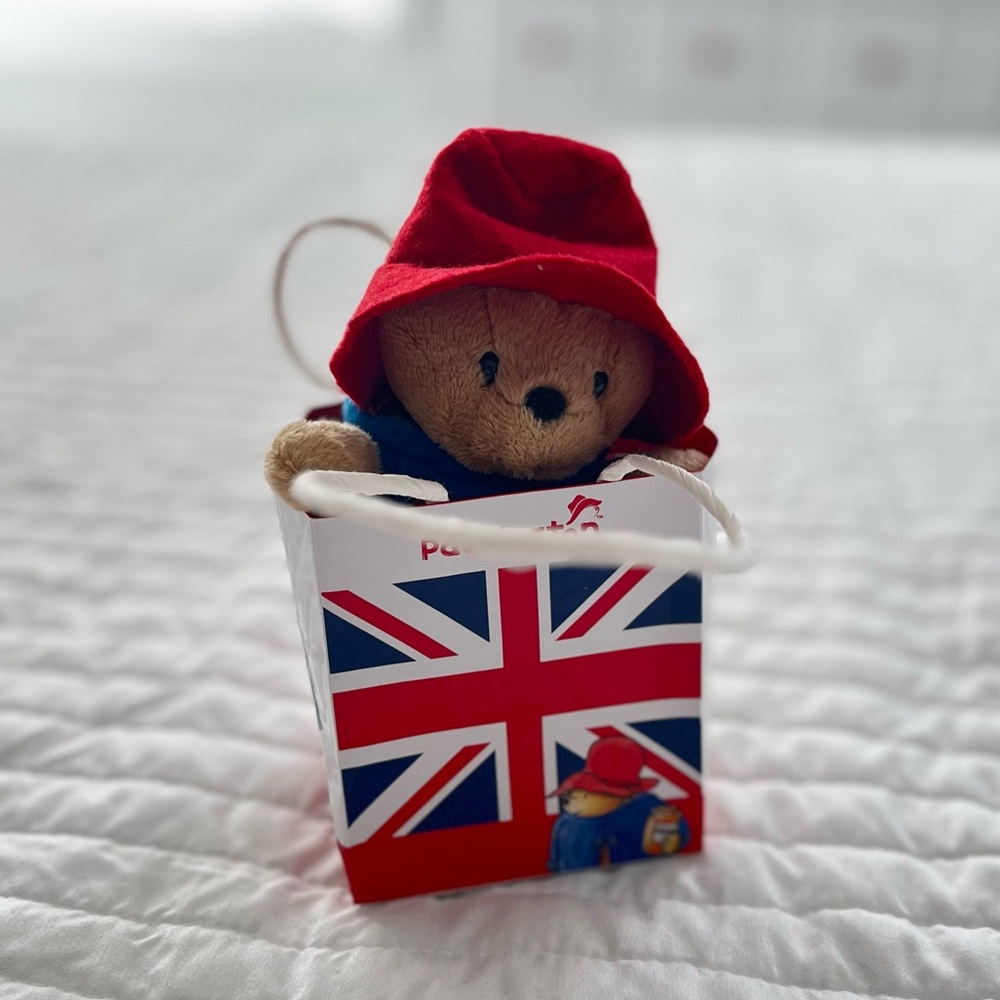 Mini Paddington in a Union Jack baggie